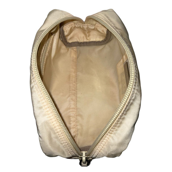 Prada Cosmetic Pouch Bag  Cream Nylon - Picture 7 of 15